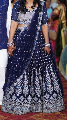 Picture of Midnight Azure Embroidered Bridal Lehenga Set