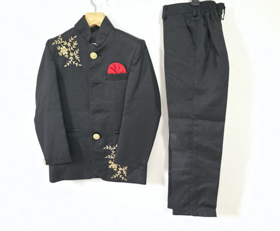 Picture of Kids Black Jodhpuri Suit Set 4-5y