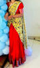 Picture of Mangalagiri half saree with kalamkari dupatta