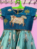 Picture of Teal blue pichwai lehenga 1-2y