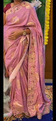 Picture of Moonga fancy saree with gotapatti work