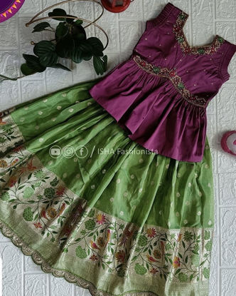 Picture of Dola silk lehenga with peplum blouse 6-8Y