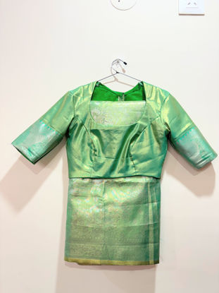 Picture of Green tissue saree with mahanati blouse