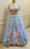 Picture of Blue embroidery cape lehenga