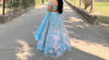 Picture of Blue embroidery cape lehenga