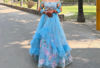 Picture of Blue embroidery cape lehenga