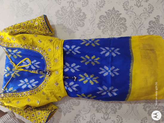 Picture of Ikkath saree with maggam work blouse