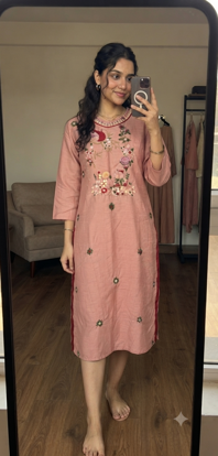 Picture of Hand work pink kurta never worn