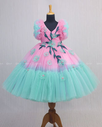 Picture of Li and li Embroidery frilled gown 4-5y