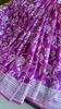 Picture of Magenta pink floral and silver zari saree