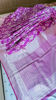 Picture of Magenta pink floral and silver zari saree