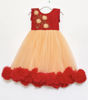Picture of Elegant Red & Peach Floral Party Frock 1-2 years