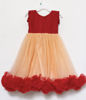 Picture of Elegant Red & Peach Floral Party Frock 1-2 years