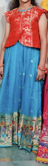 Picture of Silk Kota Lehanga with Banarasi Blouse 8-9Y