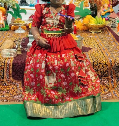 Picture of Pichwai Red maggam lehenga 2-4 years