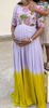 Picture of Ombré lavender yellow color full length designer dress