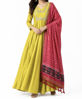 Picture of Mustard yellow pita work Anarkali with patola dupatta