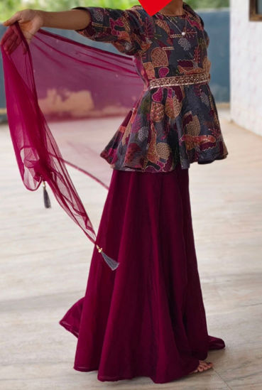 Picture of Maroon sharara 8-10y