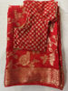 Picture of Red zari woven georgette saree