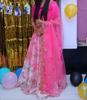Picture of Floral organza lehenga with rawsik work blouse