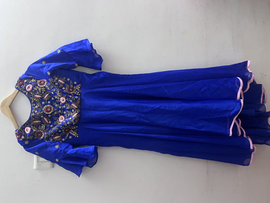 Picture of Blue maggam work long frock