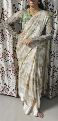 Picture of Chiffon saree with stitched blouse