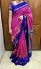 Picture of Pink & royal blue uppada pattu saree with maggam work blouse
