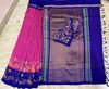 Picture of Pink & royal blue uppada pattu saree with maggam work blouse