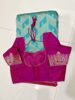 Picture of Never worn Banarasi bright seagreen pink festive saree