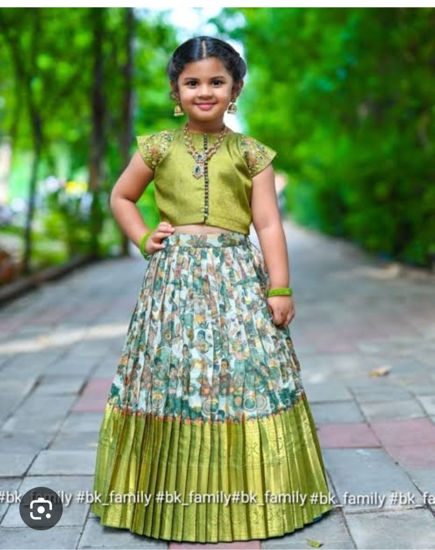 Picture of benarasi silk lehenga with maggam work 4-5y