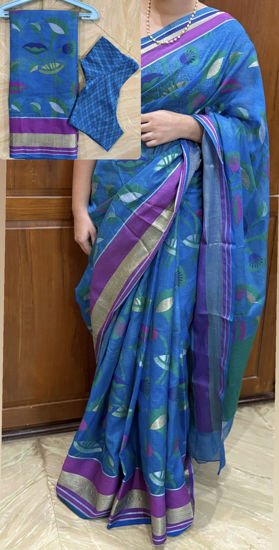Picture of Blue kota cotton saree