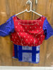 Picture of Red checkered saree with pattern blouse