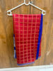 Picture of Red checkered saree with pattern blouse