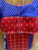 Picture of Red checkered saree with pattern blouse