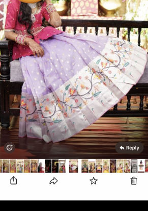 Picture of Lavender zari kota lehenga with paithani border 8-10y