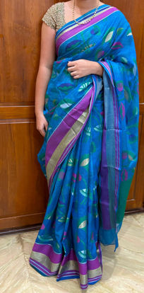 Picture of Blue kota cotton saree