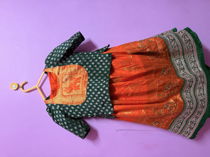 Picture of Pattu lehenga and Benaras frock 4-5Y