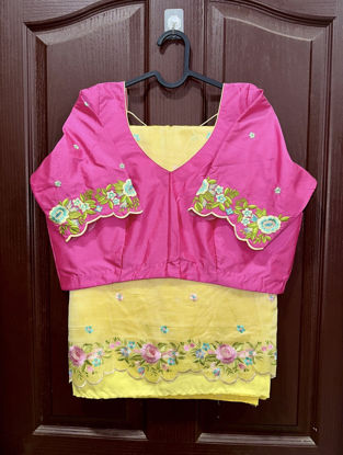 Picture of Mangalagiri pure handloom pattu with scallop embroidery