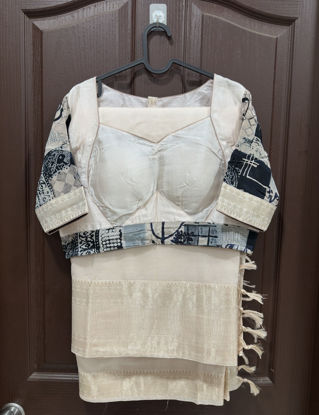 Picture of Managalagiri pattu saree with madhubala style padded blouse