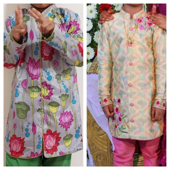 Picture of Kalamkari and ikkath kurta combo 4-6Y