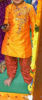 Picture of mustard yellow maggam work kurta 4-5y