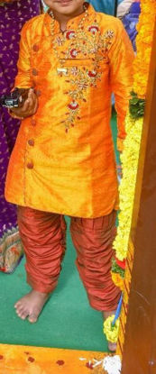 Picture of mustard yellow maggam work kurta 4-5y