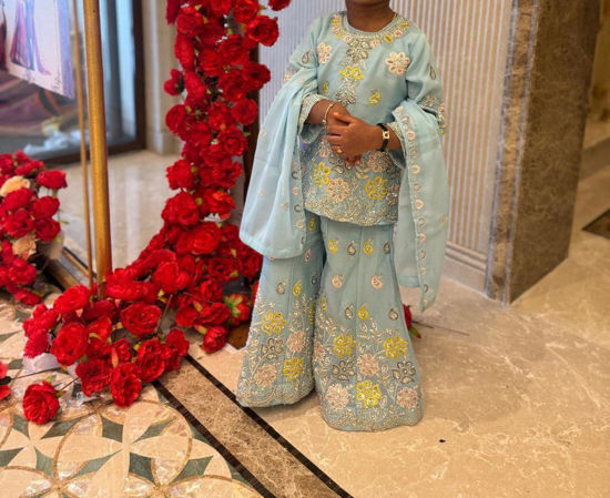 Picture of powder blue Party wear sharara 2-3y