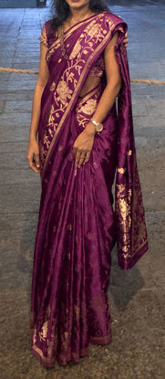 Picture of Purple Banaras georgette saree