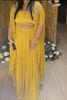 Picture of Yellow skirt  crop top with gotapatti cape