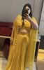 Picture of Yellow skirt  crop top with gotapatti cape