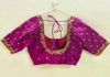 Picture of Wine Purple Semi-Pattu Lehenga Set