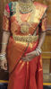 Picture of Royal Red Gold Zari Brocade Saree – Designer Embroidered Blouse