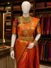 Picture of Royal Red Gold Zari Brocade Saree – Designer Embroidered Blouse
