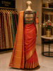 Picture of Royal Red Gold Zari Brocade Saree – Designer Embroidered Blouse